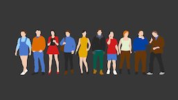 Colored Lowpoly People Unlit