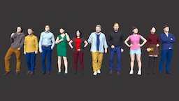 Colored Lowpoly People Shaded Vol. 7