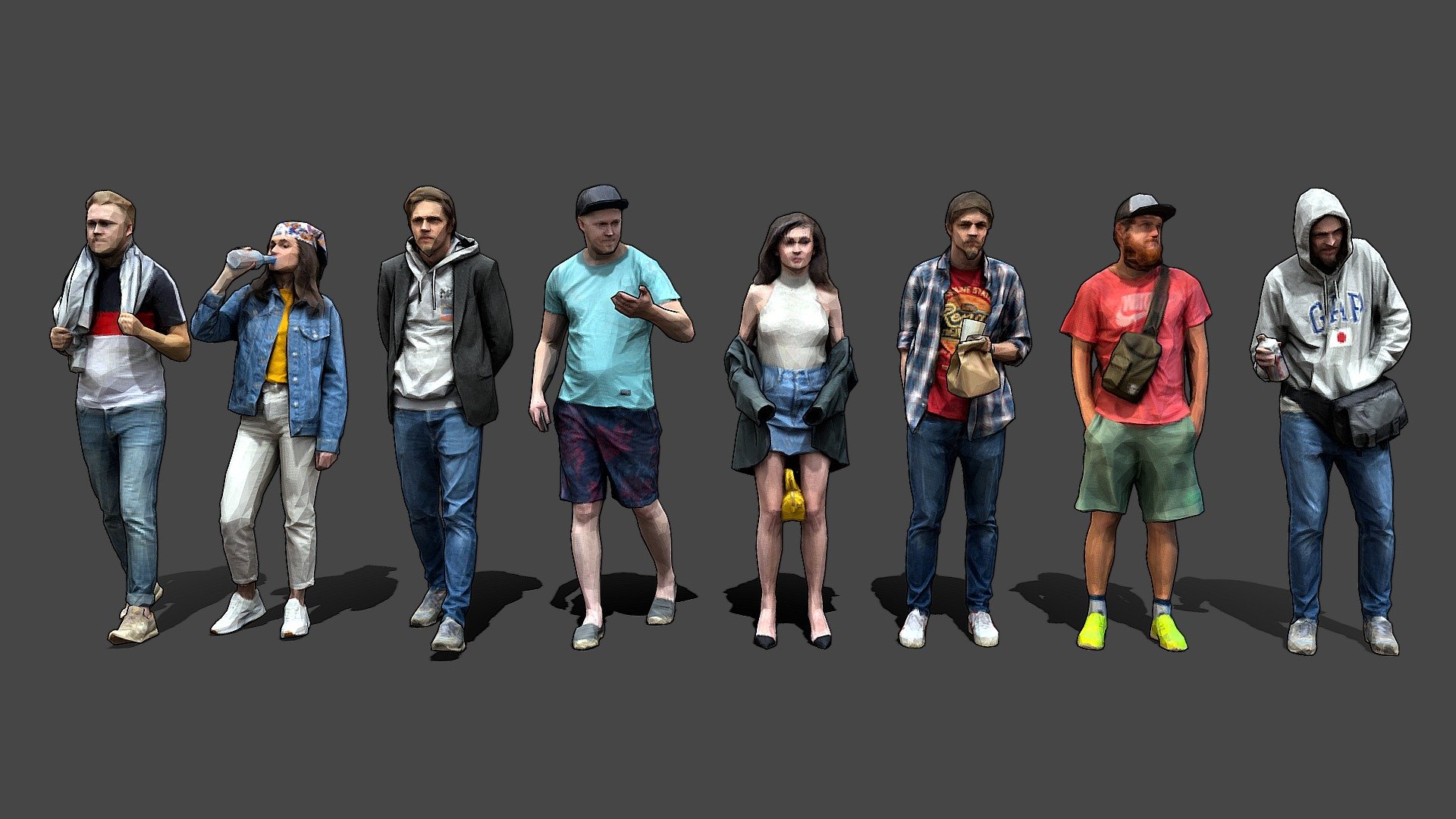 Stylized Lowpoly People Casual Pack Vol.7 3d model