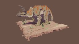 Voxel Triceratops