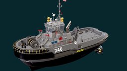 Military Tugboat 3d model