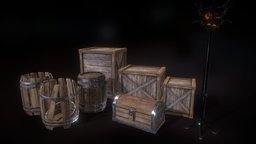 Pack Wood Assets Low Poly