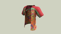 Low Poly Mens Open Front Shirt