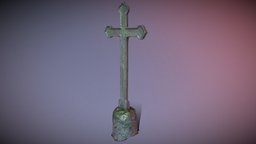 Scanned photorealistic Iron cast Cross nr2 LOD0