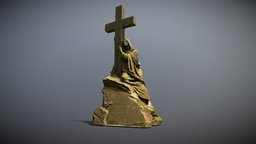 Photorealistic scanned Mary sculpture LOD