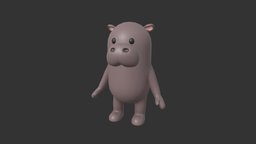 Rigged Hippo Character