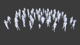 50 Low Poly People Collection Pack 3