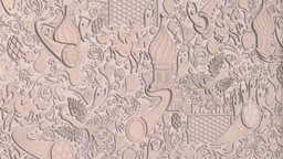 Russian geometric tile ornament decoration beige