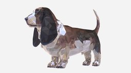 Dog Basset Hound Low Polygon Art Farm Animal