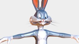 Low Polygon Art Bugs Bunny spring easter rabbit