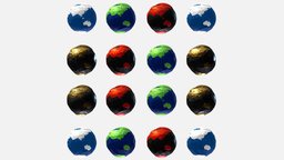 16 Animated Low Polygon Art Planets Earths