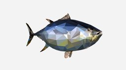 Tuna Low Polygon Art Ocean Fish