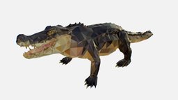 Low Poly Art Crocodile Reptile