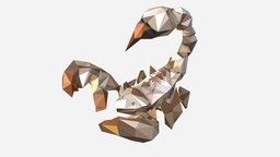 Animated Low Poly Art White Scorpion