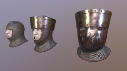 13th century helmets and mail coif