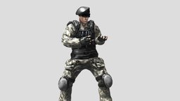 Army soldier backpack animation