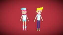 Low Poly Characters Cartoons (MALE/FEMALE)