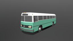 Low Poly Cartoon Retro Bus