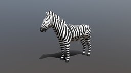 Low Poly Cartoon Zebra