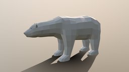 Low Poly Cartoon Polar Bear