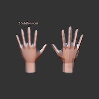 Low Poly Human Hands (All Quads)