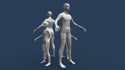 Low Poly Family Base meshes