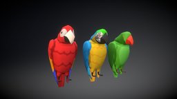Stylized Parrot Trio