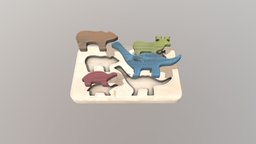 Wooden animals puzzle