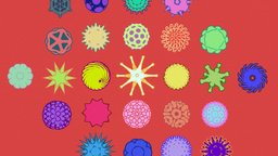 Low-Poly Shapes, Pollen, Coronavirus, Flowers