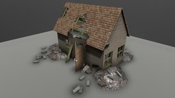 Destroyed House With Textures