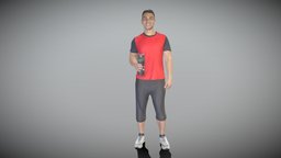 Athletic man in sportswear with water bottle 309