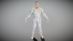 Brave man in American military uniform 129