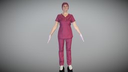 Nurse in red uniform ready for animation 282