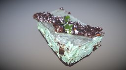 Piece of mint chocolate cake