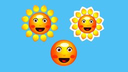 Subdivision Cartoon Summer Sun Logotype Sign