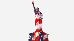 Low Polygon Art USA Flag color Liberty Statue