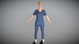 Surgical nurse  in A-pose ready for rigging 121