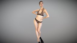 Beautiful woman in a leopard swimsuit posing 170