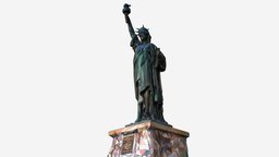 Low Polygon Art Style Statue Liberty Monument