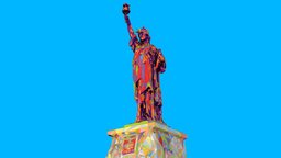 Low Polygon Pop Art Style Liberty Statue