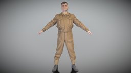British infantryman character in A-pose 297