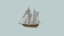 Voxel Art sailing ship
