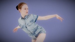 Girl dancing in Jeans Mini Salopet 009