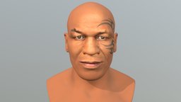 Mike Tyson bust for full color 3D printing