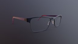 Black Metal Glasses With Pink Temples