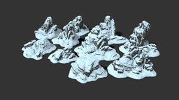Low poly Zone of Snow Rock Pack A1 2020
