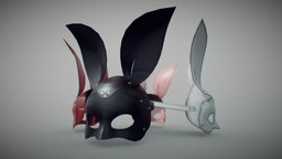 Bunny rabbit leather face mask multi-color set