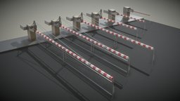Modern Railway Barriers Set (WIP-6)