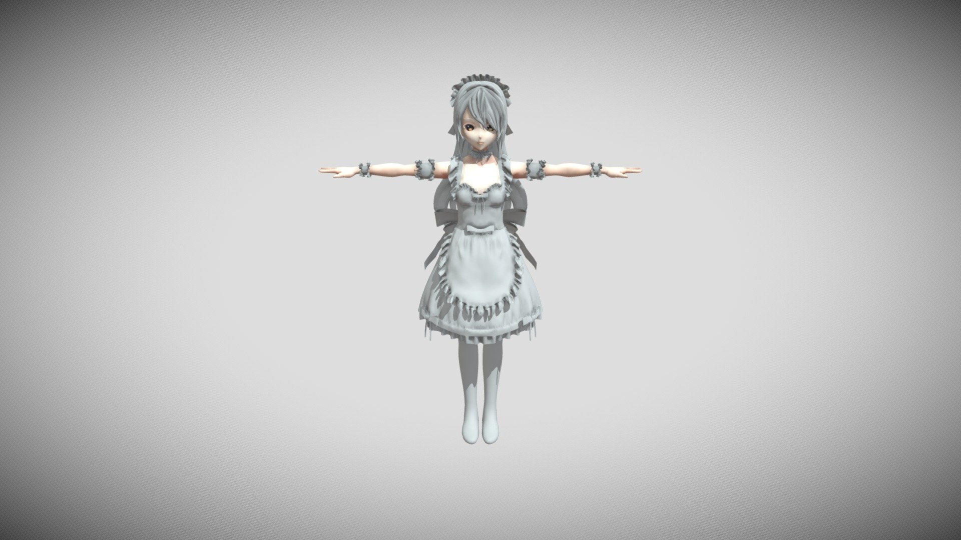 Maid Style Anime 3d Model