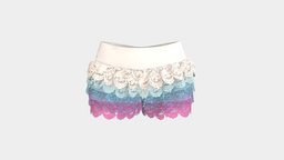 Scallopped Layered Laces Mini Shorts